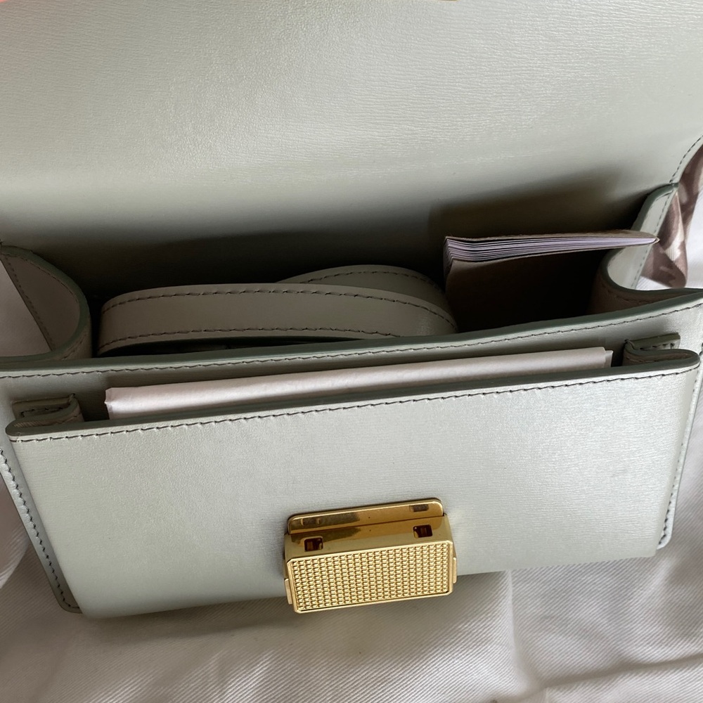 Golden Goose Mini Top-Handle Bag in Light Gray with Gold Hardware - Picture 12 of 12
